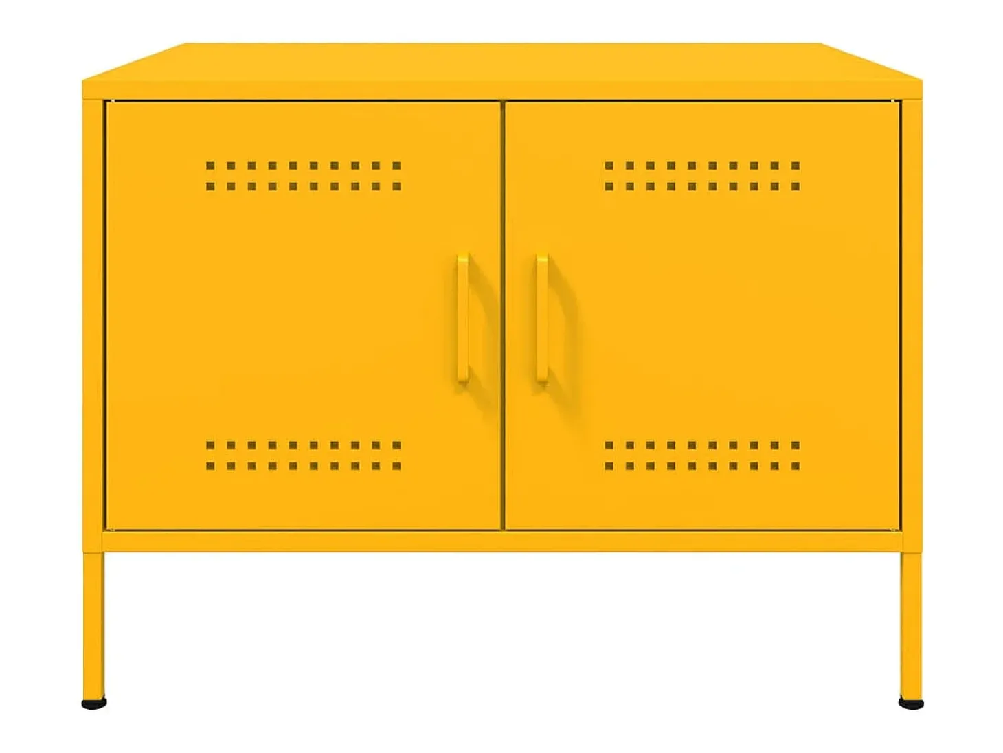 Mesa de centro 68x50x50,5 cm aço amarelo mostarda PT481669