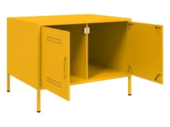 Mesa de centro 68x50x50,5 cm aço amarelo mostarda