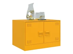 Mesa de centro 67x50x44 cm aço amarelo mostarda