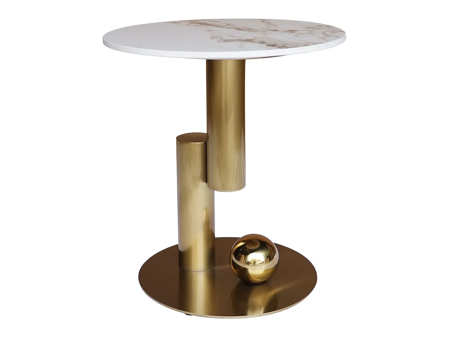 Mesa de centro 45x50x45 cm branco ouro modig m62