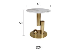 Mesa de centro 45x50x45 cm branco ouro modig m62