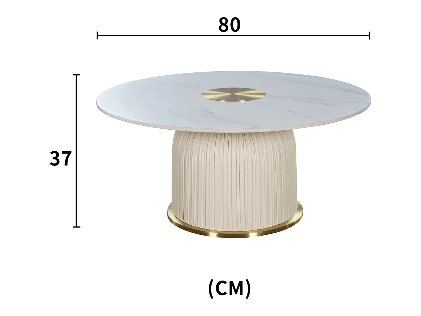 Mesa de centro 80x37x80 cm branca modig m72