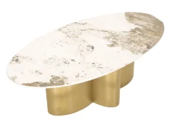 Mesa de centro 130x42x70 cm branco ouro modig m59