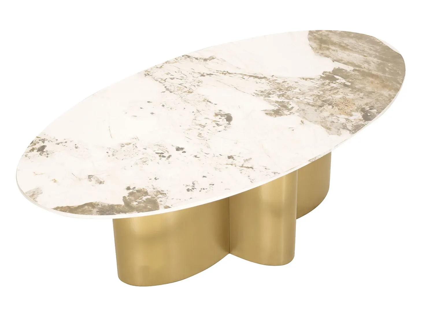 Mesa de centro 130x42x70 cm branco ouro modig m59