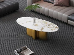 Mesa de centro 130x42x70 cm branco ouro modig m59