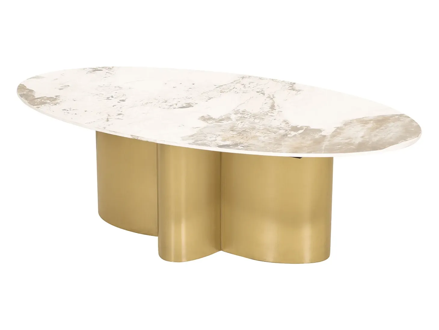 Mesa de centro 130x42x70 cm branco ouro modig m59