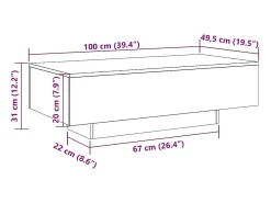 Mesa de centro 100x49,5x31 cm derivados madeira carvalho fumado
