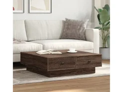 Mesa de centro 90x90x28 cm derivados madeira carvalho castanho PT428131
