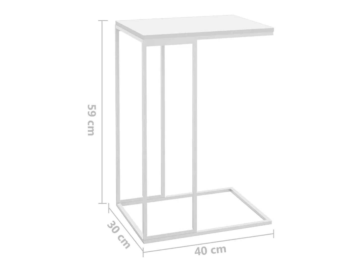 Mesa de centro 40x30x59 cm derivados de madeira branco
