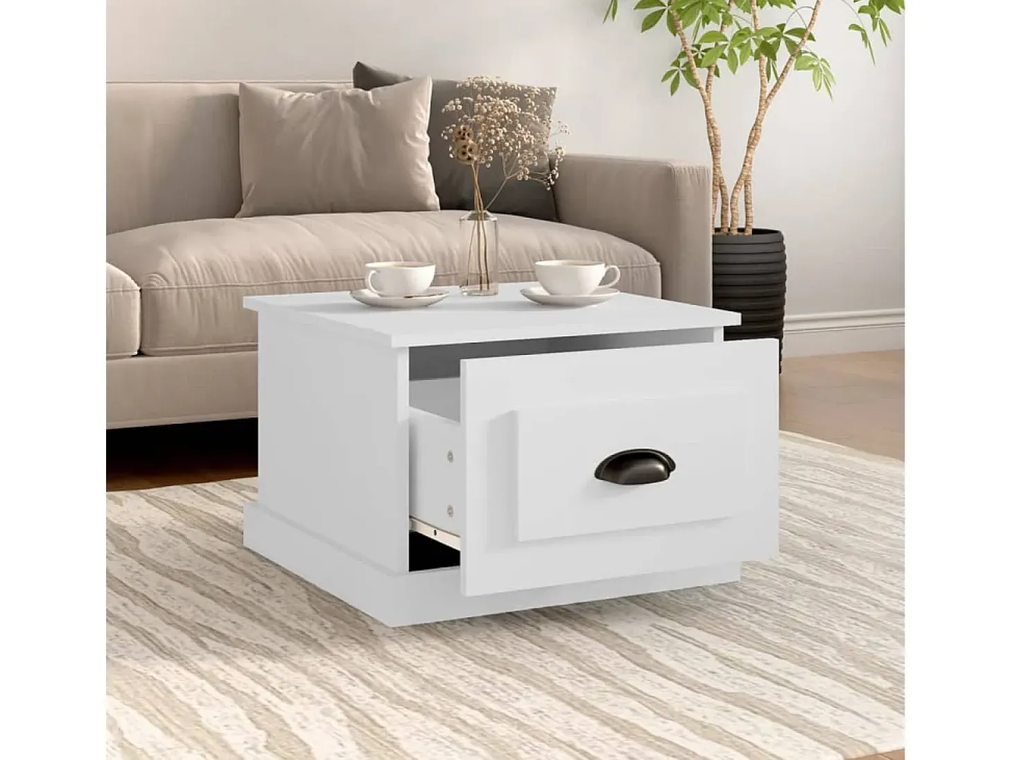 Mesa de centro 50x50x35 cm derivados madeira branco PT774681