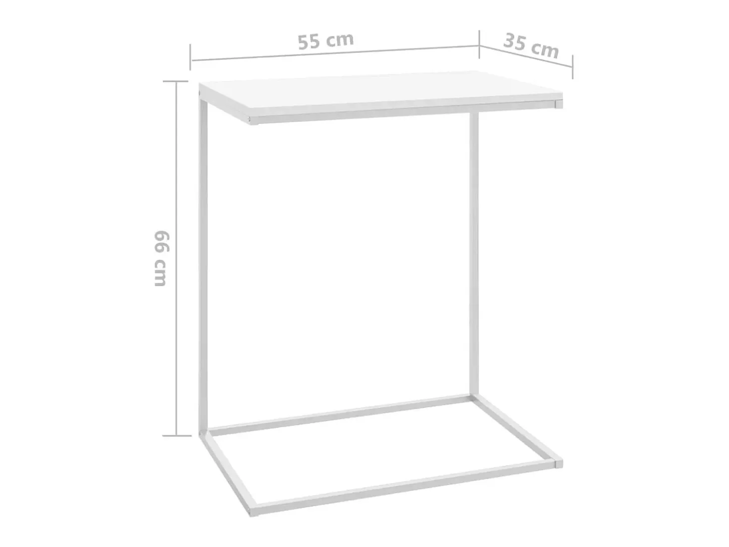 Mesa de centro 55x35x66 cm derivados de madeira branco