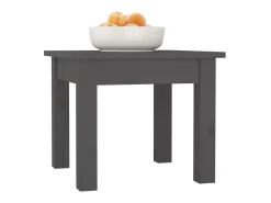 Mesa de centro 35x35x30 cm madeira de pinho maciça cinzento PT493758