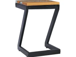 Mesa de centro 30x30x50 cm madeira de teca maciça e poliresina PT678476