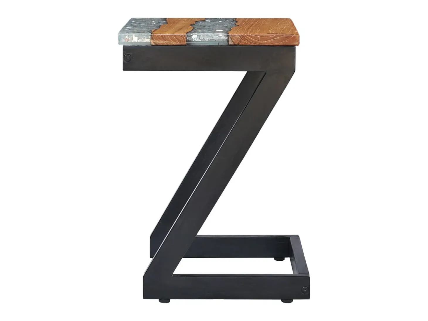 Mesa de centro 30x30x50 cm madeira de teca maciça e poliresina PT678476