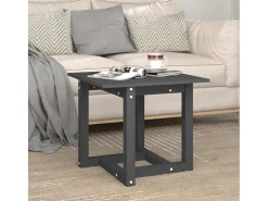 Mesa de centro 50x50x45 cm madeira de pinho maciça cinzento PT685085
