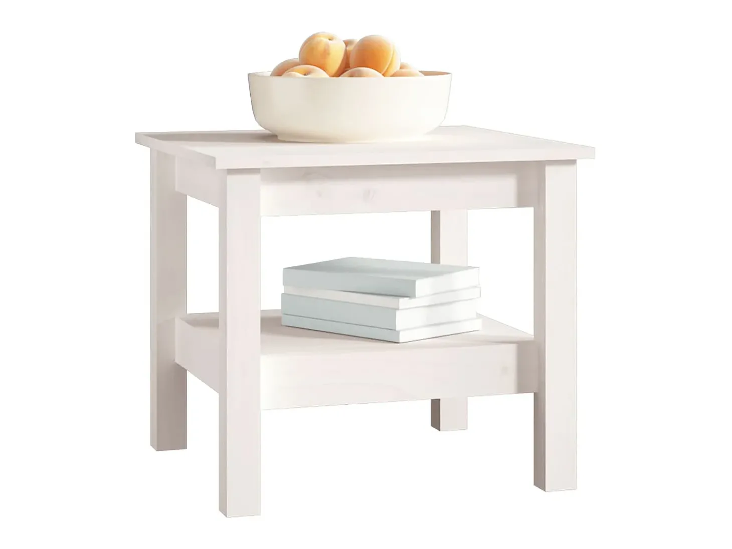 Mesa de centro 45x45x40 cm pinho maciço branco PT120839