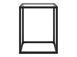 Mesa de centro 40x40x50 cm preto com vidro temperado PT310046