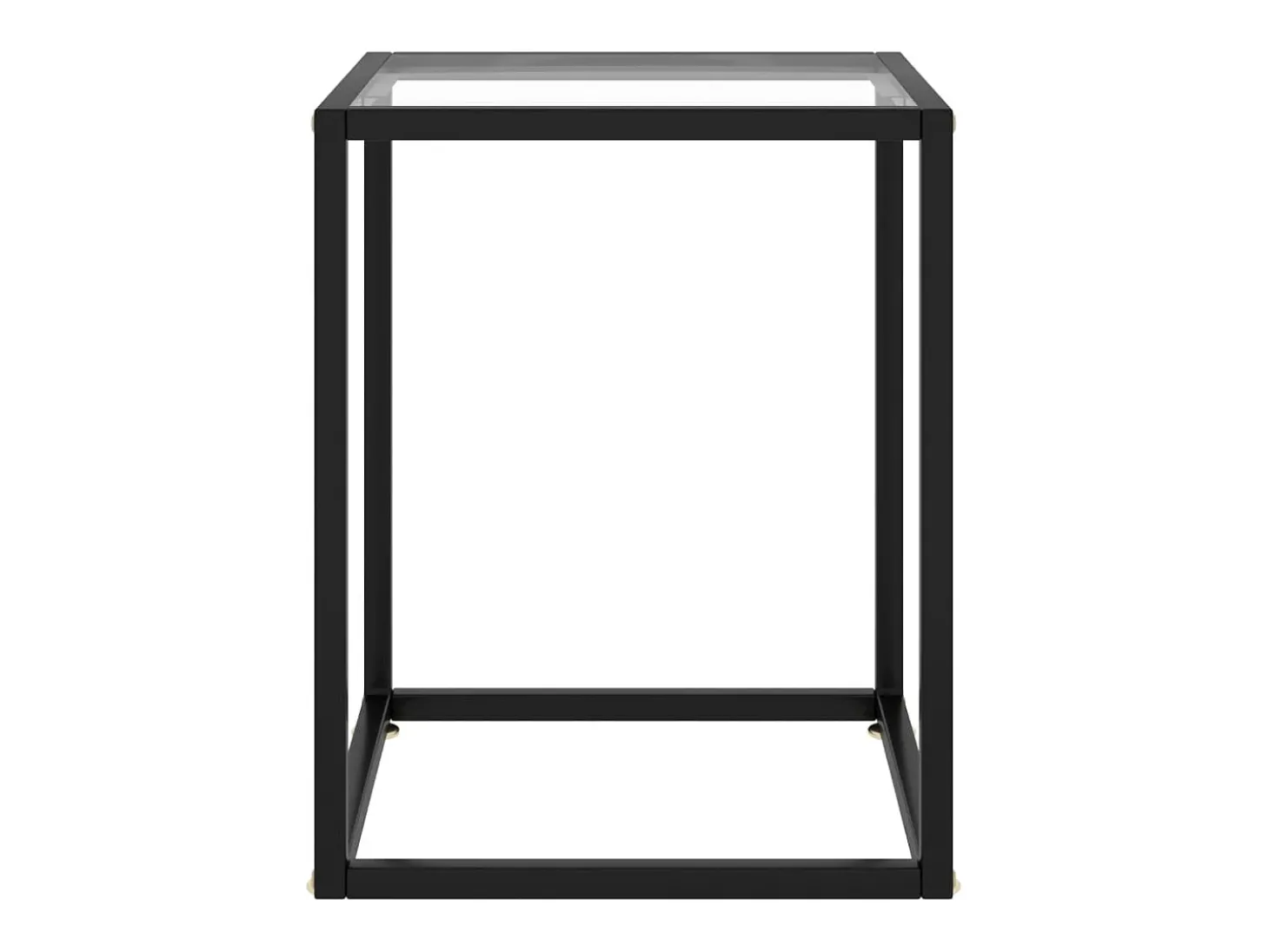 Mesa de centro 40x40x50 cm preto com vidro temperado PT310046