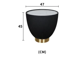 Mesa de centro 47x45x47 cm preto branco dourado modig m69