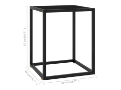 Mesa de centro 40x40x50 cm preto com vidro preto PT849057