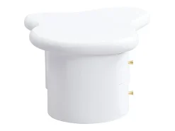 Mesa de centro 97x64x42cm com tampo em forma de nuvem e 2 gavetas, lacada a branco