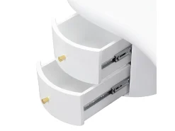 Mesa de centro 97x64x42cm com tampo em forma de nuvem e 2 gavetas, lacada a branco