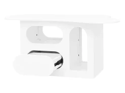 Mesa de centro 97x45x43,5cm com tampo em forma de nuvem, espaço de armazenamento aberto, branca