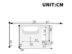 Mesa de centro 97x45x43,5cm com tampo em forma de nuvem, espaço de armazenamento aberto, branca