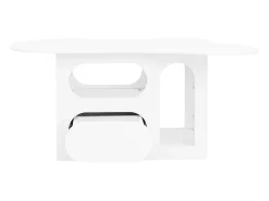 Mesa de centro 97x45x43,5cm com tampo em forma de nuvem, espaço de armazenamento aberto, branca