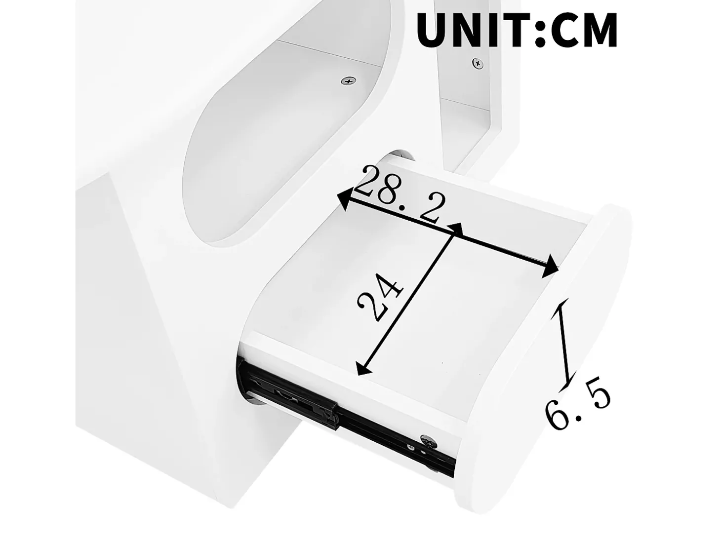 Mesa de centro 97x45x43,5cm com tampo em forma de nuvem, espaço de armazenamento aberto, branca