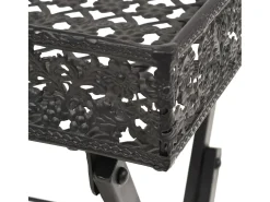 Mesa de chá dobrável estilo vintage metal 58x35x72 cm preto