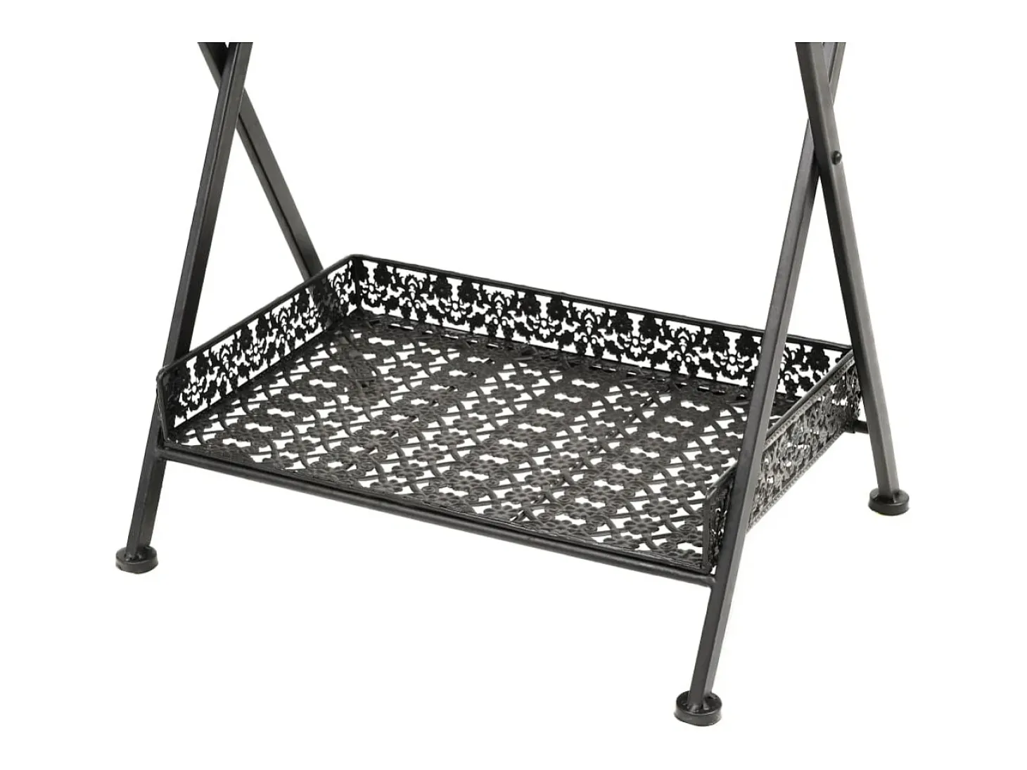 Mesa de chá dobrável estilo vintage metal 58x35x72 cm preto