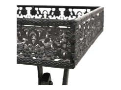 Mesa de chá dobrável estilo vintage metal 58x35x72 cm preto