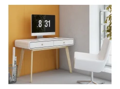 Mesa de computador com tampo elevável em MDF verde