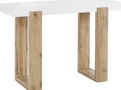 Mesa de consola com 1 gaveta em madeira maciça branca
