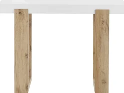 Mesa de consola com 1 gaveta em madeira maciça branca
