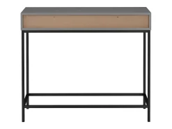 Mesa de consola com 1 prateleira em imitação de mármore - estrutura metálica