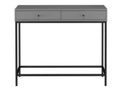 Mesa de consola com 1 prateleira em imitação de mármore - estrutura metálica
