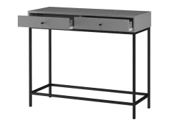 Mesa de consola com 1 prateleira em imitação de mármore - estrutura metálica