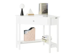 Mesa de consola de canto branca SoBuy com gaveta, triângulo FWT31-W
