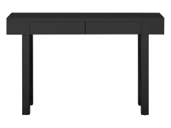 Mesa de consola elegante para hall de entrada - 120 x 35,5 x 76,5 cm - com gavetas + pés ajustáveis - MDF - preta