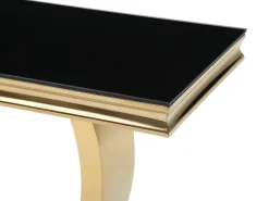 Mesa de consola em vidro temperado e aço inoxidável - Dourado e Preto - ROWAN por Pascal Morabito
