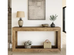 Mesa de Consola Estreita de 160cm, Mesa Longa para Sofá Atrás do Sofá, Mesa Moderna de Entrada
