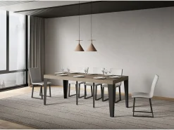 Mesa de consola extensível 90x40/196 cm Flame Small Premium cinza pomba