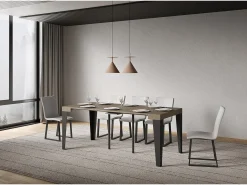 Mesa de consola extensível 90x40/196 cm Flame Small cinza pomba