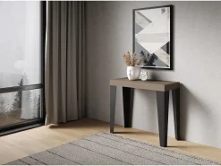 Mesa de consola extensível 90x40/300 cm Flame Premium cinza pomba