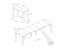 Mesa de consola extensível com efeito pérola em olmo 90×45 cm - 90×300 - VIAREGGIO