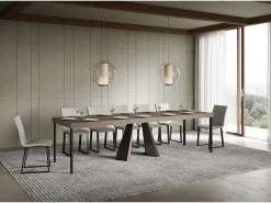 Mesa de consola extensível 90x40/300 cm Diamante Premium cinza pomba
