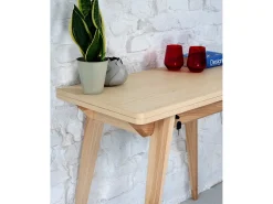 Mesa de consola pequena extensível 45x90cm Envelope Nogueira