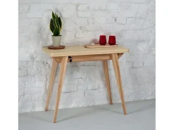 Mesa de consola pequena extensível 45x90cm Envelope Nogueira